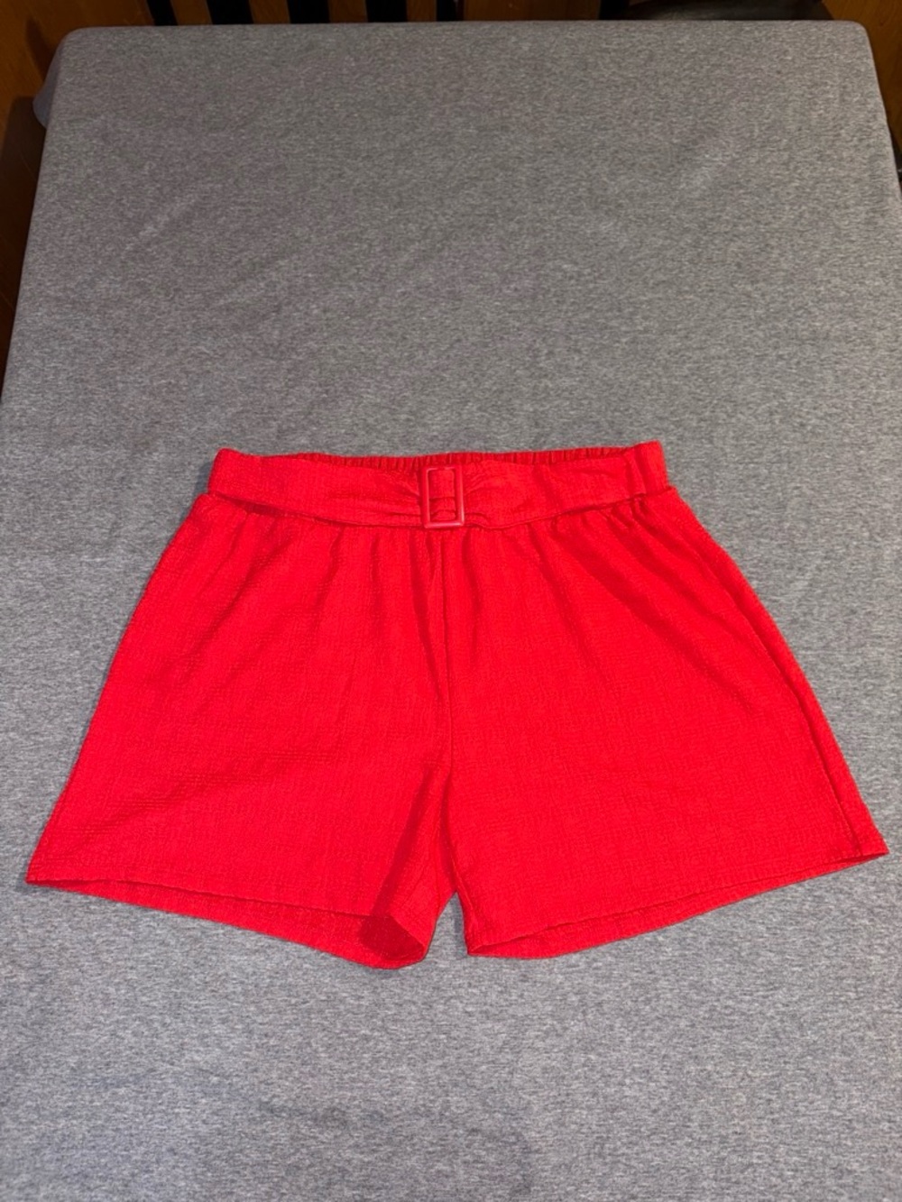 Red Belted Shorts for Women